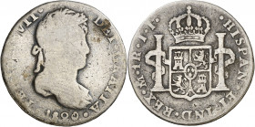 1820. Fernando VII. México. JJ. 1 real. (AC. 618). Ex Colección Monterrey, Áureo 03/03/1999, nº 213. 3,12 g. BC-/BC+.