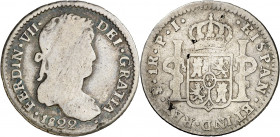 1822. Fernando VII. Potosí. PJ. 1 real. (AC. 641). 3,04 g. BC-/BC.