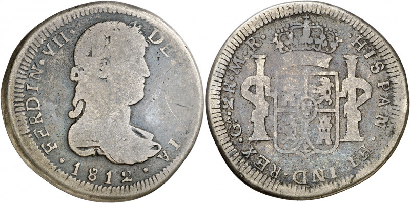 1812. Fernando VII. Guadalajara. MR. 2 reales. (AC. 780). Muy rara, no hemos ten...