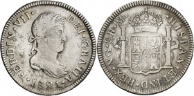 1821. Fernando VII. Guatemala. M. 2 reales. (AC. 804). Ex Áureo 16/04/1996, nº 2705. 6,46 g. BC+/MBC-.