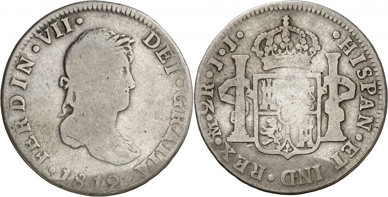 1812. Fernando VII. México. JJ. 2 reales. (AC. 866). Ex Colección Monterrey, Áur...