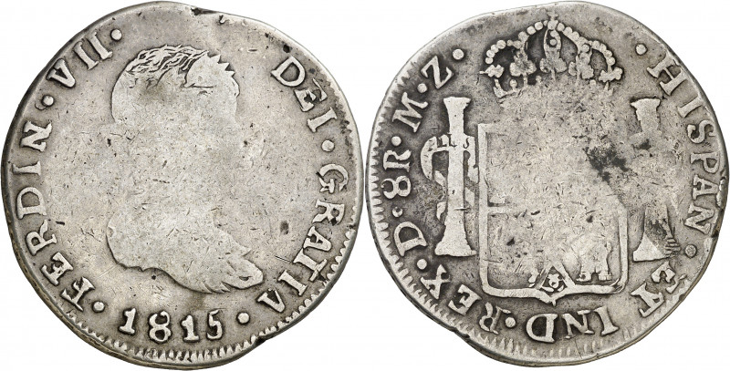 1815. Fernando VII. Durango. MZ. 8 reales. (AC. 1190). Acuñación floja. Escasa. ...