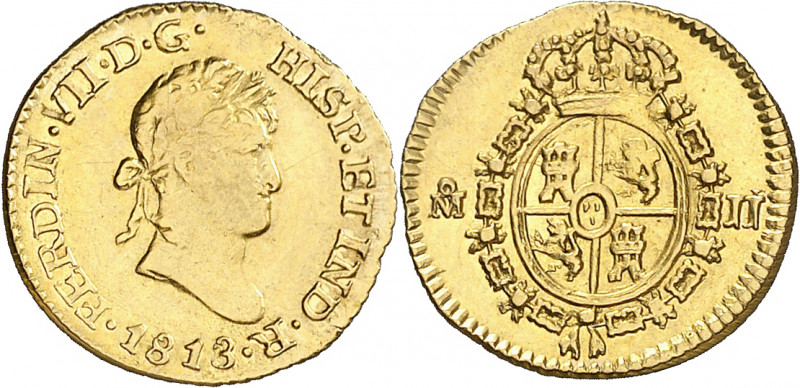 1818. Fernando VII. México. JJ. 1/2 escudo. (AC. 1492). Parte de brillo original...