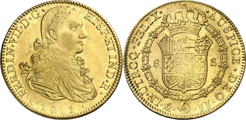 1811. Fernando VII. México. JJ. 8 escudos. (AC. 1786) (Cal.Onza 1258). Busto ima...