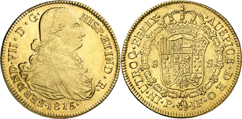 1815. Fernando VII. Popayán. JF. 8 escudos. (AC. 1817) (Cal.Onza 1291) (Restrepo...