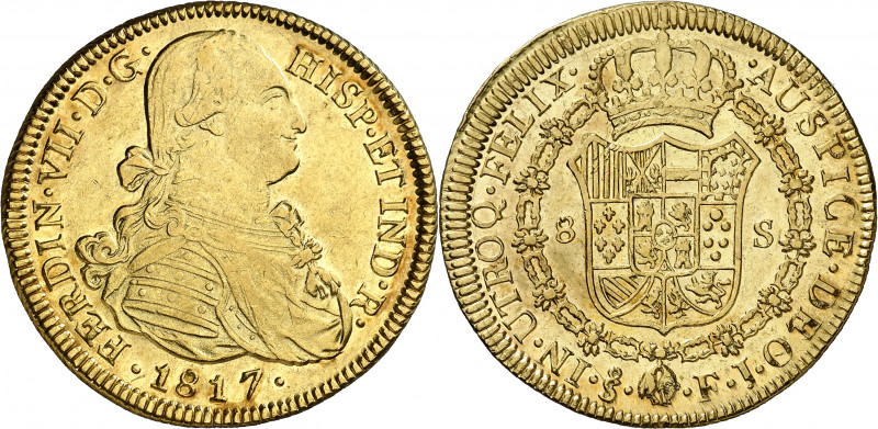 1817. Fernando VII. Santiago. FJ. 8 escudos. (AC. 1876) (Cal.Onza 1364). Precios...