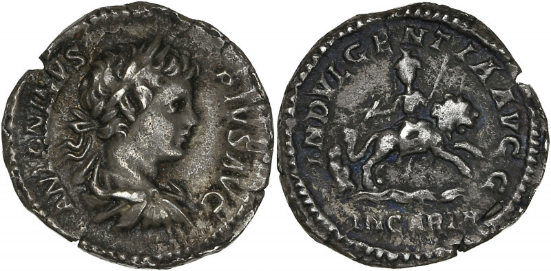 Caracalla - Denier (Rome) 
R/ Cælestis assise sur un lion.

Argent - 2,93 grs - ...