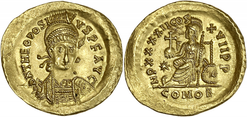 Théodose II - Solidus (Constantinople) 
A/ D N THEODOSI-VS PF AVG
R/ IMP XXXXII ...