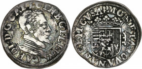 Lorraine, Charles III le Grand Duc - 1/4 teston buste vieilli et col plat 

Argent - 2,10 grs - 23,5 mm
Bd.1534
TB+