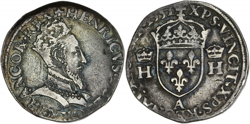 Henri II - Teston à la tête couronnée 1551 A (Paris) 

Argent - 9,50 grs - 28 mm...