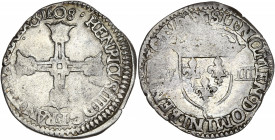 Henri IV - 1/8 écu croix de face 1608 C (Saint-Lô) 
Différent cœur sur croissant pour Saint-Lô.

Argent - 4,70 grs - 25 mm
Sb.4684
TB+
RR

Rare ! 1 ex...