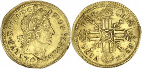 Louis XIV - 1/2 louis d'or aux 8 L et aux insignes 1701 S (Reims) 
Flan réformé.
Provenance : CGB (bry_360431). 

Or - 3,30 grs - 21,5 mm
G.241
TTB
RR...