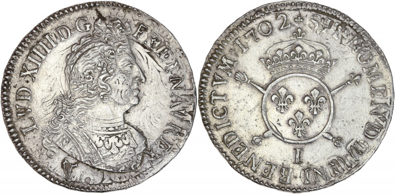 Louis XIV - 1/2 écu aux Insignes 1702 I (Limoges) 

Argent - 13,21 grs - 35 mm
G...