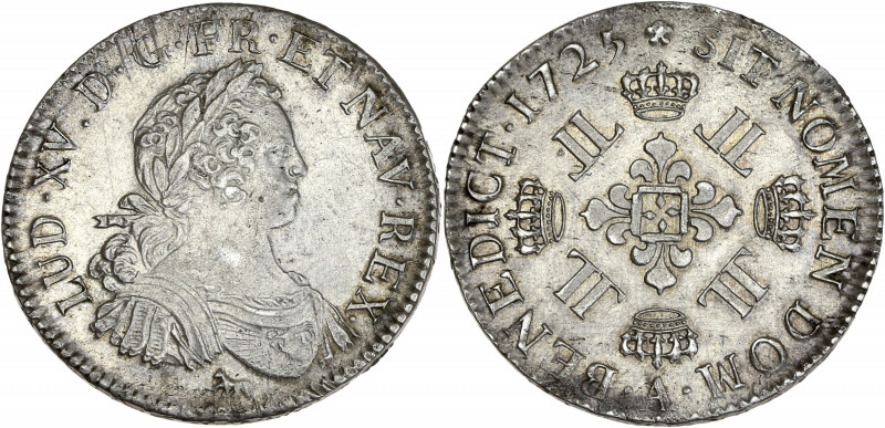 Louis XV - 1/2 écu aux 8 L 1725 A (Paris) 

Argent - 11,75 grs - 32 mm
G.312
Pr....