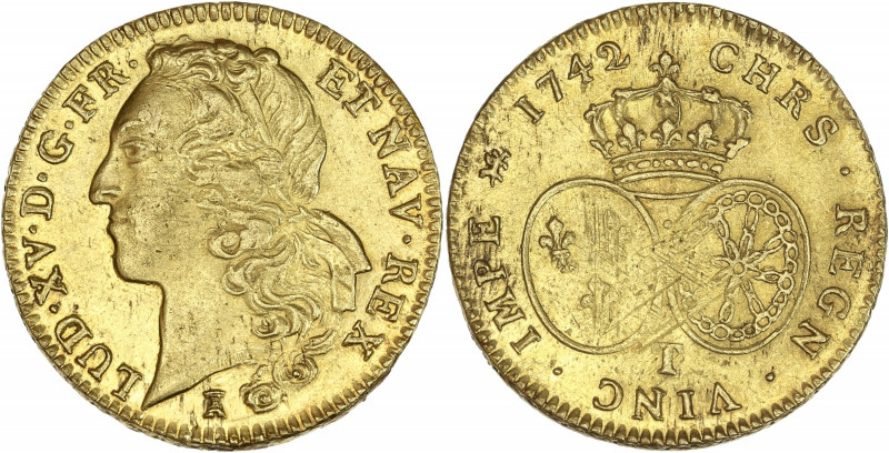 Louis XV - Double louis d'or au bandeau 1742 T (Nantes) 

Or - 16,32 grs - 29,5 ...
