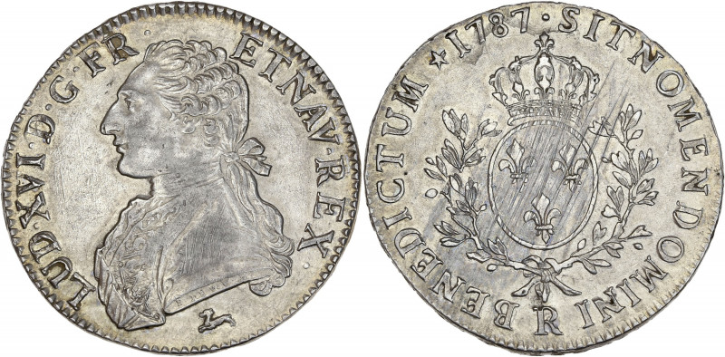 Louis XVI - Ecu au buste habillé 1787 R (Orléans) 

Argent - 29,20 grs - 41 mm
G...