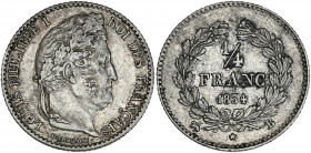Louis-Philippe tête laurée - 1/4 franc argent 1834 B (Rouen) 

Argent - 1,23 grs - 15 mm
F.166-38
TTB+

Rare et très bel exemplaire.