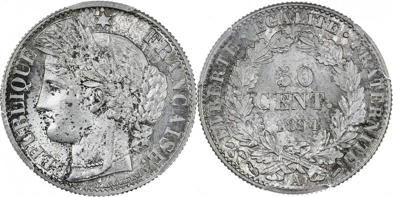 Cérès - 50 centimes 1894 A (Paris) 

Argent - 5,00 grs - 18 mm
F.189-15 / G.419a...