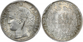 Cérès - 50 centimes 1895 A (Paris) 

Argent - 5,00 grs - 18 mm
F.189-16 / G.419a
FDC / PCGS MS65

Monnaie gradée par PCGS en MS65. Magnifique exemplai...