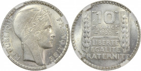Turin - 10 francs 1929 
Coque GENI n° FR03ZJBA5Q

Argent - 10,01 grs - 28 mm
F.360-2 / G.801
FDC / GENI MS65

Monnaie gradée par GENI en MS65. Magnifi...