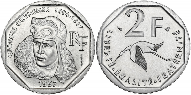 Guynemer - ESSAI 2 francs 1997 

Nickel - 7,50 grs - 26,5 mm
F.275-1 / G.550
SPL...