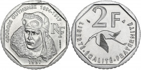 Guynemer - ESSAI 2 francs 1997 

Nickel - 7,50 grs - 26,5 mm
F.275-1 / G.550
SPL

Superbe exemplaire !