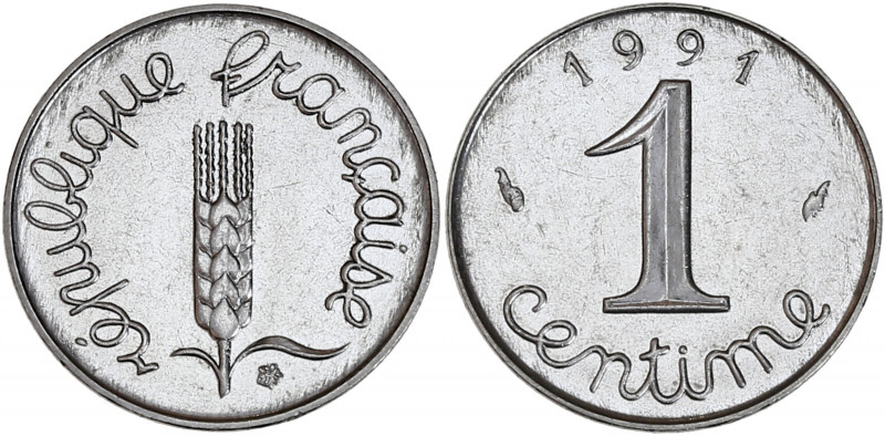 Epi - 1 centime 1991 
Frappe monnaie.

Acier inoxydable - 1,66 grs - 15 mm
F.106...