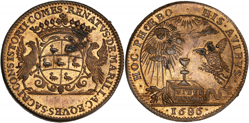 Auvergne, René de Marillac - Jeton 1686 

Cuivre - 6,72 grs - 28,5 mm
F.9625
SUP...