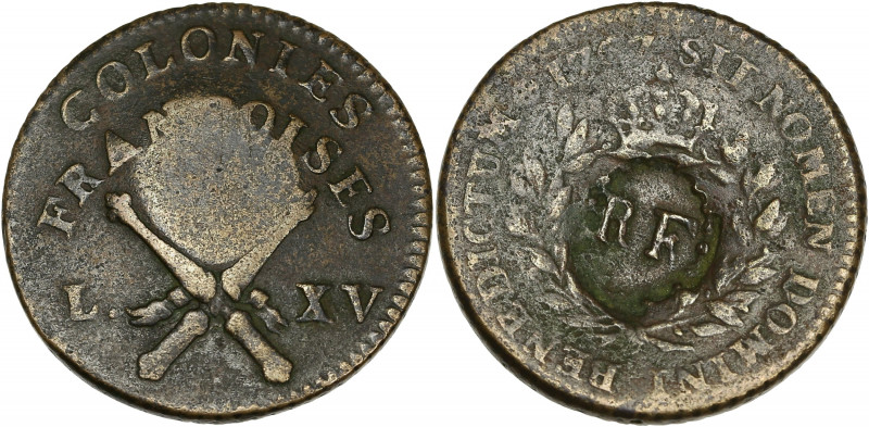 Louis XV - Sol des colonies françoises 1767 (Paris) 
Contremarqué RF.

Cuivre - ...