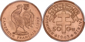Cameroun Français libre - 50 Centimes 1943 (Prétoria) 
Coque PCGS 84282363

Bronze - 2,70 grs - 20 mm
Lec.9
FDC / MS66RD

Monnaie gradée par PCGS en M...