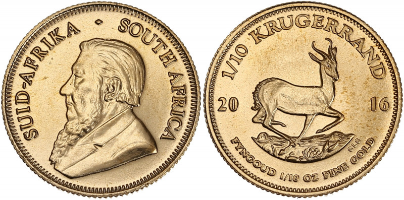 Afrique du Sud - 1/10 Krugerrand (1/10 once) 2016 
Or (917/1000)

Or - 3,41 grs ...