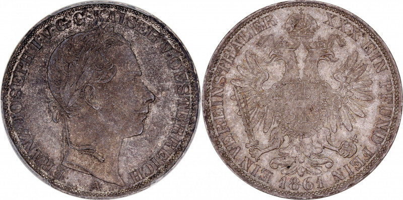 Autriche, François Joseph I - Thaler 1861 A (Vienne) 

Argent - 18,50 grs - 32 m...