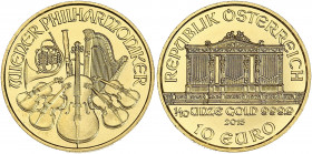 Autriche - 10 euros (1/10 once) Philharmonique 2015 

Or (999/1000) - 3,12 grs - 16 mm
KM21-3092
SPL à FDC