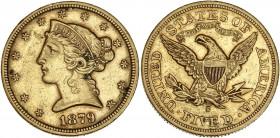 USA - 5 dollars Liberty 1879 S (San Francisco) 

Or - 8,34 grs - 21,5 mm
TTB