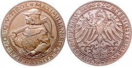 SHOOTING MEDALS AUSTRIA-HUNGARY&nbsp;
AE medaile II. Rakouská spolková střelba Innsbruck - studijní falzum, 1885, 25,72g, 36 mm, A. Scharff, Früh 191...