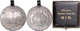 BRNO (BRÜNN)&nbsp;
Ag medaile IV. Rakouská spolková střelba Brno, Důstojnický klub pistolníků, 1892, 24,19g, původní ouško, původní etuje, 36 mm, Ag ...