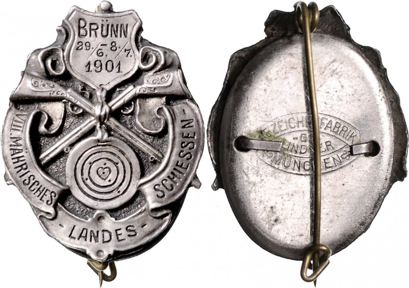 BRNO (BRÜNN)&nbsp;
Ag / AE odznak VIII. Moravská zemská střelba Brno (Brünn), 1...