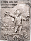 BRNO (BRÜNN)&nbsp;
Ag plaketa Jubilejní vzpomínková střelba Brno (Brünn), jednostranná, 1905, 10,95g, jediný kus na trhu!. 31 x 41 mm, Ag 900/1000, H...