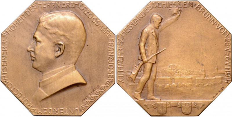 BRNO (BRÜNN)&nbsp;
AE medaile XIII. Moravská zemská střelba Brno (Brünn), 1914,...