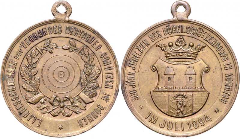 CHOMUTOV (KOMOTAU)&nbsp;
AE medaile I. Zemská střelba spolku německých střelců ...