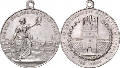 JIHLAVA (IGLAU)&nbsp;
AE medaile 1100. výročí založení města Jihlava (Iglau), předávaná při střelecké slavnosti, 1899, 18,98g, dobové ouško, 40 mm, c...