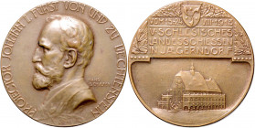 KRNOV (JÄGERNDORF)&nbsp;
AE medaile V. Slezská zemská střelba Krnov (Jägerndorf), pod záštitou Jana II. Knížete z Lichtenštejna, 1913, 16,4g, pouze 5...