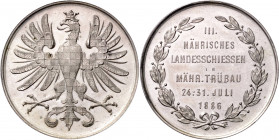 MORAVSKÁ TŘEBOVÁ (MÄHRISCH TRÜBAU)&nbsp;
Ag medaile III. Moravská zemská střelba Moravská Třebová (Mährisch Trübau), 1886, 16,04g, 36 mm, Ag 900/1000...