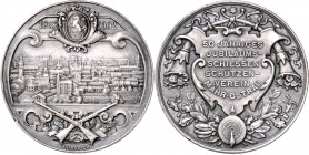 OSTRAVA (MÄHRISCH OSTRAU)&nbsp;
Ag medaile Jubilejní střelba k 50. výročí založení střeleckého spolku Ostrava (Mährisch Ostrau), 1902, 19,74g, pouze ...