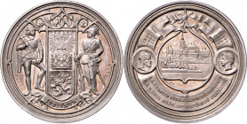 PRAHA (PRAGUE)&nbsp;
Ag medaile 500. výročí C. k. Sboru měšťanských ostrostřelců pražských, 1860, 45,32g, pouze 8 ks na trhu. 46 mm, Ag 900/1000, W. ...