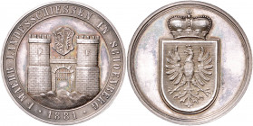 ŠUMPERK (MÄHRISCH SCHÖNBERG)&nbsp;
Ag medaile I. Moravská zemská střelba Šumperk (Mährisch Schönberg), 1881, 16,67g, 33 mm, Ag 900/1000, Haus 5113&nb...