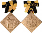 SHOOTING MEDAL KLIPPES AND HUNTING MEDALS&nbsp;
AE klipa Záslužná pro mladé střelce, b. l., 23,95g, dobové ouško, černo žlutá stuha, 35 x 35 mm, R. N...