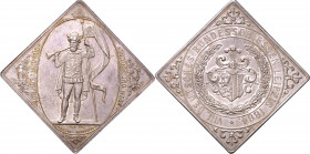 SHOOTING MEDAL KLIPPES AND HUNTING MEDALS&nbsp;
Ag klipa VIII. Německá spolková střelba Lipsko, 1884, 27,77g, 37 x 37 mm, Ag 900/1000, Pel 1371&nbsp;...