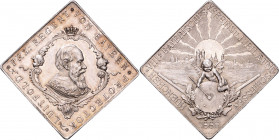 SHOOTING MEDAL KLIPPES AND HUNTING MEDALS&nbsp;
Ag klipa II. Bavorská spolková a jubilejní střelba Mnichov, 1888, 26,65g, 36 x 36 mm, Ag 900/1000, Pe...