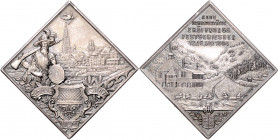 SHOOTING MEDAL KLIPPES AND HUNTING MEDALS&nbsp;
Ag klipa Úvodní slavnostní střelba nová střelnice Ulm, 1904, 16,1g, 30 x 30 mm, Ag 950/1000, Pel 1695...